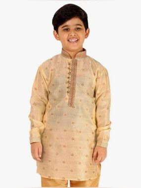 Boys Pro-Ethic Style Developer Silk Kurta Set Jaquard Size 5 (5-6 YO)